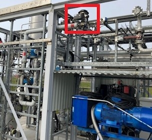 A gasket in the main valve